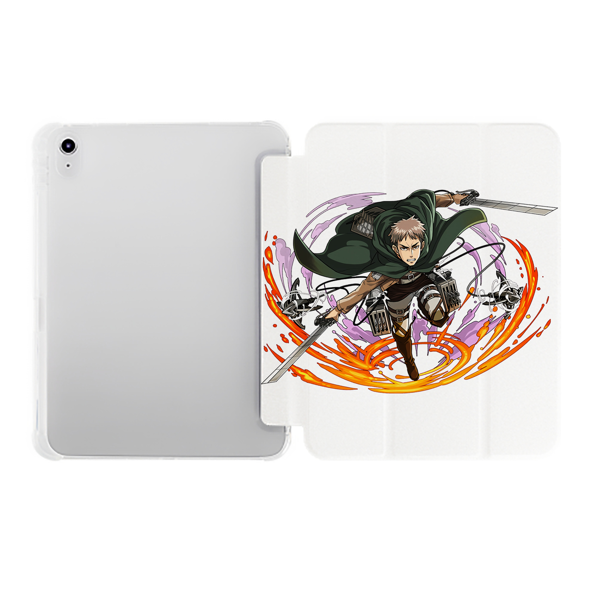 （画像用） 進撃の巨人 ジャン・キルシュタイン Attack on Titan Jean Kirstein IPad ケース ペン収納付き 三つ折りスタンド PUレザー×シリコン 対応機種9.5/10.5/10.9インチ